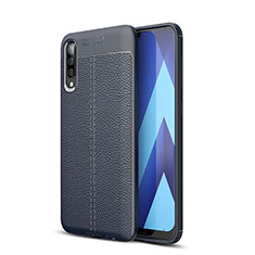 Silikon Hülle Handyhülle Gummi Schutzhülle Flexible Leder Tasche WL1 für Samsung Galaxy A70 Blau