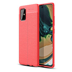 Silikon Hülle Handyhülle Gummi Schutzhülle Flexible Leder Tasche WL1 für Samsung Galaxy A71 5G Rot