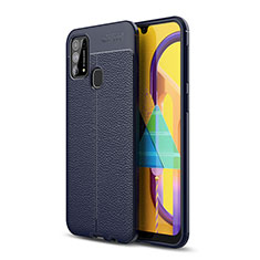 Silikon Hülle Handyhülle Gummi Schutzhülle Flexible Leder Tasche WL1 für Samsung Galaxy M21s Blau