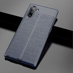 Silikon Hülle Handyhülle Gummi Schutzhülle Flexible Leder Tasche WL1 für Samsung Galaxy Note 10 5G Blau