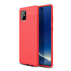 Silikon Hülle Handyhülle Gummi Schutzhülle Flexible Leder Tasche WL1 für Samsung Galaxy Note 10 Lite Rot