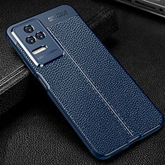 Silikon Hülle Handyhülle Gummi Schutzhülle Flexible Leder Tasche WL1 für Xiaomi Poco F4 5G Blau