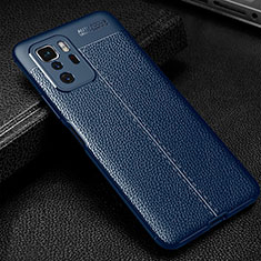 Silikon Hülle Handyhülle Gummi Schutzhülle Flexible Leder Tasche WL1 für Xiaomi Poco X3 GT 5G Blau