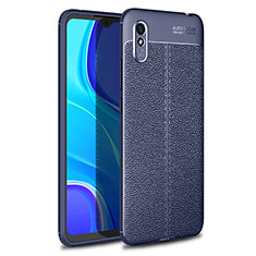 Silikon Hülle Handyhülle Gummi Schutzhülle Flexible Leder Tasche WL1 für Xiaomi Redmi 9AT Blau