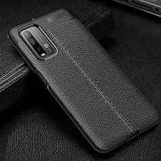 Silikon Hülle Handyhülle Gummi Schutzhülle Flexible Leder Tasche WL1 für Xiaomi Redmi 9T 4G Schwarz