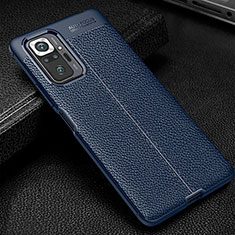 Silikon Hülle Handyhülle Gummi Schutzhülle Flexible Leder Tasche WL1 für Xiaomi Redmi Note 10 Pro 4G Blau