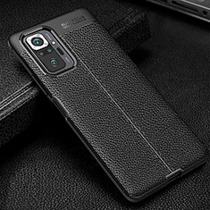 Silikon Hülle Handyhülle Gummi Schutzhülle Flexible Leder Tasche WL1 für Xiaomi Redmi Note 10 Pro 4G Schwarz
