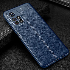 Silikon Hülle Handyhülle Gummi Schutzhülle Flexible Leder Tasche WL1 für Xiaomi Redmi Note 11 5G Blau
