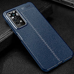 Silikon Hülle Handyhülle Gummi Schutzhülle Flexible Leder Tasche WL1 für Xiaomi Redmi Note 11 Pro 5G Blau
