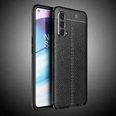 Silikon Hülle Handyhülle Gummi Schutzhülle Flexible Leder Tasche WL2 für OnePlus Nord CE 5G Schwarz