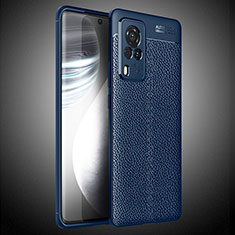 Silikon Hülle Handyhülle Gummi Schutzhülle Flexible Leder Tasche WL2 für Vivo X60 Pro 5G Blau