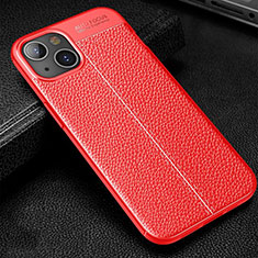 Silikon Hülle Handyhülle Gummi Schutzhülle Flexible Leder Tasche Z01 für Apple iPhone 13 Mini Rot