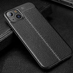 Silikon Hülle Handyhülle Gummi Schutzhülle Flexible Leder Tasche Z01 für Apple iPhone 14 Schwarz