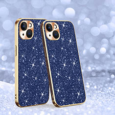 Silikon Hülle Handyhülle Gummi Schutzhülle Flexible Tasche Bling-Bling AC1 für Apple iPhone 13 Blau