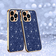 Silikon Hülle Handyhülle Gummi Schutzhülle Flexible Tasche Bling-Bling AC1 für Apple iPhone 13 Pro Blau