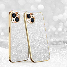 Silikon Hülle Handyhülle Gummi Schutzhülle Flexible Tasche Bling-Bling AC1 für Apple iPhone 13 Silber