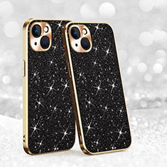 Silikon Hülle Handyhülle Gummi Schutzhülle Flexible Tasche Bling-Bling AC1 für Apple iPhone 14 Plus Schwarz