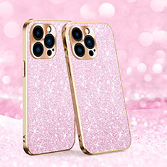 Silikon Hülle Handyhülle Gummi Schutzhülle Flexible Tasche Bling-Bling AC1 für Apple iPhone 14 Pro Max Rosegold