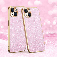 Silikon Hülle Handyhülle Gummi Schutzhülle Flexible Tasche Bling-Bling AC1 für Apple iPhone 14 Rosegold