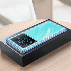 Silikon Hülle Handyhülle Gummi Schutzhülle Flexible Tasche Bling-Bling AT2 für Vivo X80 5G Blau