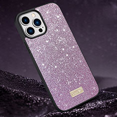 Silikon Hülle Handyhülle Gummi Schutzhülle Flexible Tasche Bling-Bling LD1 für Apple iPhone 14 Pro Max Violett
