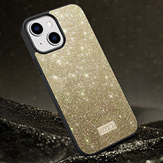 Silikon Hülle Handyhülle Gummi Schutzhülle Flexible Tasche Bling-Bling LD1 für Apple iPhone 15 Gold