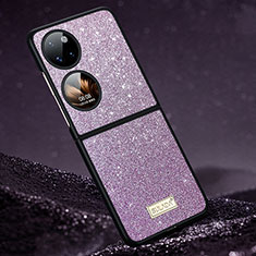Silikon Hülle Handyhülle Gummi Schutzhülle Flexible Tasche Bling-Bling LD1 für Huawei P60 Pocket Violett