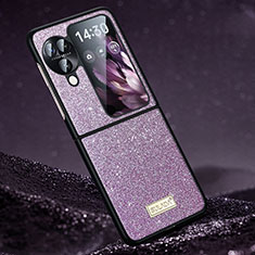 Silikon Hülle Handyhülle Gummi Schutzhülle Flexible Tasche Bling-Bling LD1 für Oppo Find N3 Flip 5G Violett