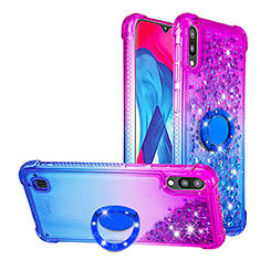 Silikon Hülle Handyhülle Gummi Schutzhülle Flexible Tasche Bling-Bling mit Fingerring Ständer S02 für Samsung Galaxy M10 Violett