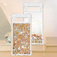 Silikon Hülle Handyhülle Gummi Schutzhülle Flexible Tasche Bling-Bling S01 für Google Pixel 7a 5G Gold