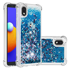 Silikon Hülle Handyhülle Gummi Schutzhülle Flexible Tasche Bling-Bling S01 für Samsung Galaxy A01 Core Blau