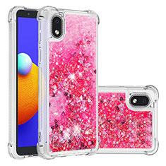 Silikon Hülle Handyhülle Gummi Schutzhülle Flexible Tasche Bling-Bling S01 für Samsung Galaxy A01 Core Pink