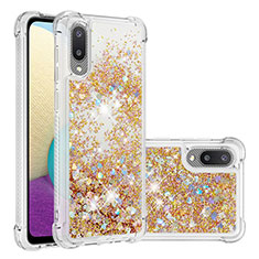 Silikon Hülle Handyhülle Gummi Schutzhülle Flexible Tasche Bling-Bling S01 für Samsung Galaxy A02 Gold