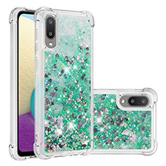 Silikon Hülle Handyhülle Gummi Schutzhülle Flexible Tasche Bling-Bling S01 für Samsung Galaxy A02 Grün