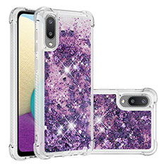 Silikon Hülle Handyhülle Gummi Schutzhülle Flexible Tasche Bling-Bling S01 für Samsung Galaxy A02 Violett