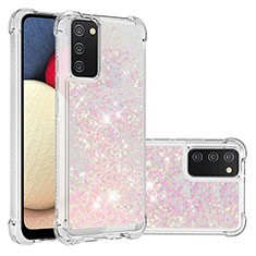 Silikon Hülle Handyhülle Gummi Schutzhülle Flexible Tasche Bling-Bling S01 für Samsung Galaxy A03s Rosa