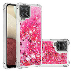 Silikon Hülle Handyhülle Gummi Schutzhülle Flexible Tasche Bling-Bling S01 für Samsung Galaxy A12 Pink