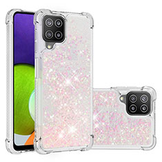 Silikon Hülle Handyhülle Gummi Schutzhülle Flexible Tasche Bling-Bling S01 für Samsung Galaxy A22 4G Rosa