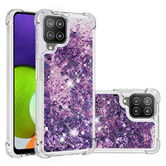 Silikon Hülle Handyhülle Gummi Schutzhülle Flexible Tasche Bling-Bling S01 für Samsung Galaxy A22 4G Violett