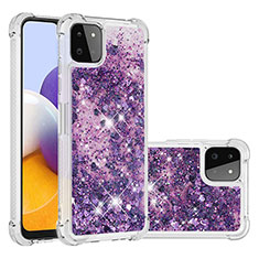 Silikon Hülle Handyhülle Gummi Schutzhülle Flexible Tasche Bling-Bling S01 für Samsung Galaxy A22 5G Violett