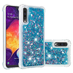 Silikon Hülle Handyhülle Gummi Schutzhülle Flexible Tasche Bling-Bling S01 für Samsung Galaxy A30S Blau