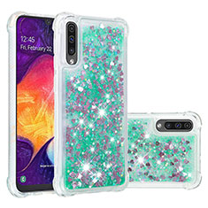 Silikon Hülle Handyhülle Gummi Schutzhülle Flexible Tasche Bling-Bling S01 für Samsung Galaxy A50 Grün