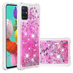 Silikon Hülle Handyhülle Gummi Schutzhülle Flexible Tasche Bling-Bling S01 für Samsung Galaxy A51 4G Pink