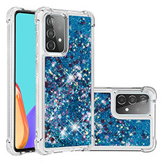 Silikon Hülle Handyhülle Gummi Schutzhülle Flexible Tasche Bling-Bling S01 für Samsung Galaxy A52 4G Blau