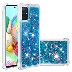 Silikon Hülle Handyhülle Gummi Schutzhülle Flexible Tasche Bling-Bling S01 für Samsung Galaxy A71 4G A715 Blau