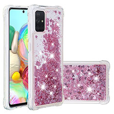 Silikon Hülle Handyhülle Gummi Schutzhülle Flexible Tasche Bling-Bling S01 für Samsung Galaxy A71 5G Rot