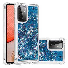 Silikon Hülle Handyhülle Gummi Schutzhülle Flexible Tasche Bling-Bling S01 für Samsung Galaxy A72 4G Blau