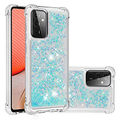 Silikon Hülle Handyhülle Gummi Schutzhülle Flexible Tasche Bling-Bling S01 für Samsung Galaxy A72 5G Hellblau