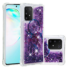Silikon Hülle Handyhülle Gummi Schutzhülle Flexible Tasche Bling-Bling S01 für Samsung Galaxy A91 Violett