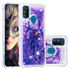 Silikon Hülle Handyhülle Gummi Schutzhülle Flexible Tasche Bling-Bling S01 für Samsung Galaxy M21 Violett